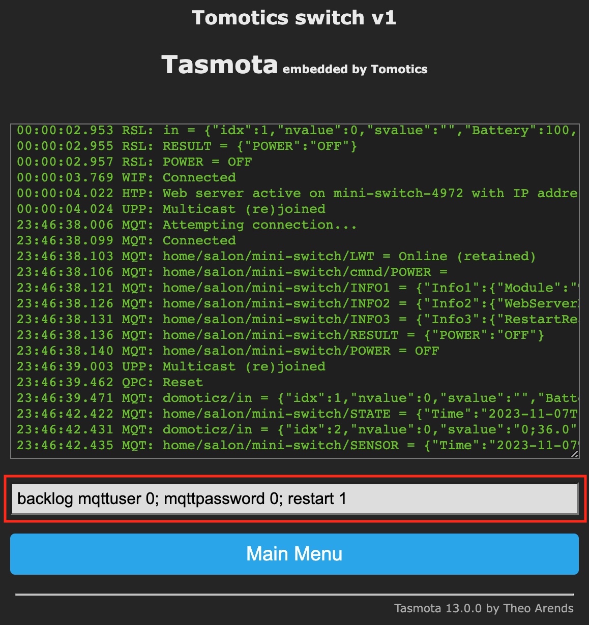 Tasmota MQTT anonymous connection