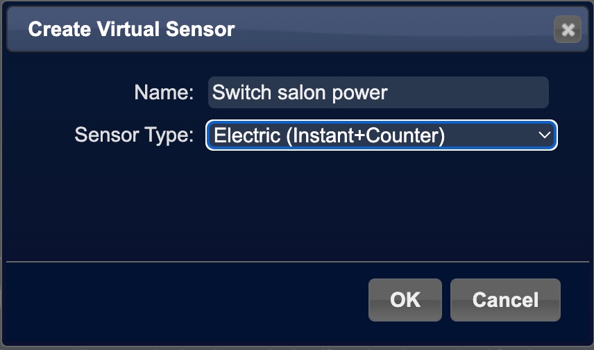 Domoticz create virtual sensor electric