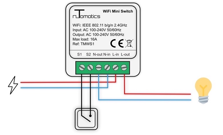 Wifi switch with a single rocker switch